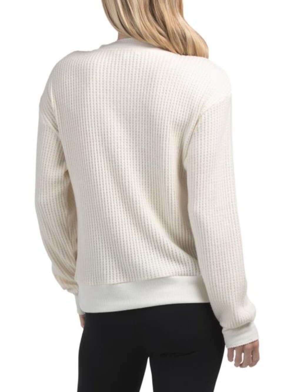 PJ SALVAGE Long Sleeve Henley Morning Waffle Top - Picture 2 of 4